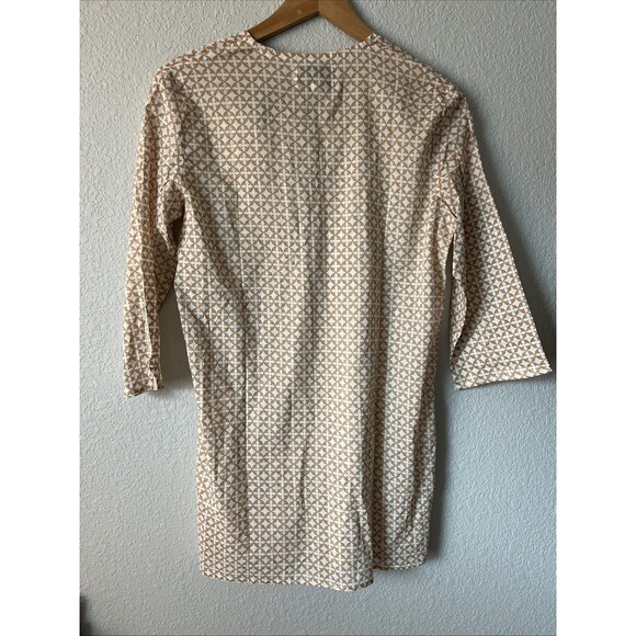 NWT Charleston Shoe Co. by Steve Mayer Cotton Tunic/Cover-Up Tan/White-Medium - Picture 5 of 5